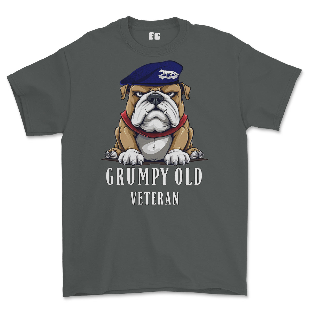 Grumpy Old Queens Own Yeomanry Veteran Printed T-Shirt - Charcoal