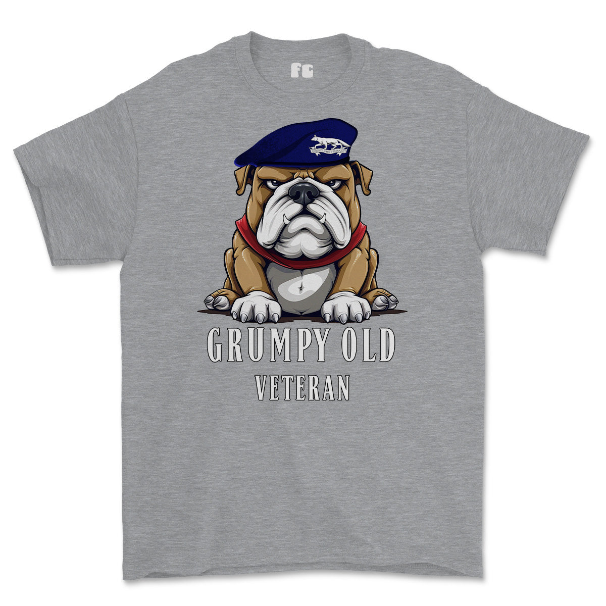 Grumpy Old Queens Own Yeomanry Veteran Printed T-Shirt - Sports Grey