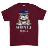 Grumpy Old Queens Own Yeomanry Veteran Printed T-Shirt - Maroon