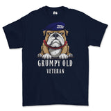 Grumpy Old Queens Own Yeomanry Veteran Printed T-Shirt - Navy Blue