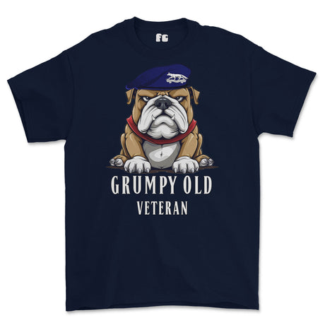 Grumpy Old Queens Own Yeomanry Veteran Printed T-Shirt - Navy Blue