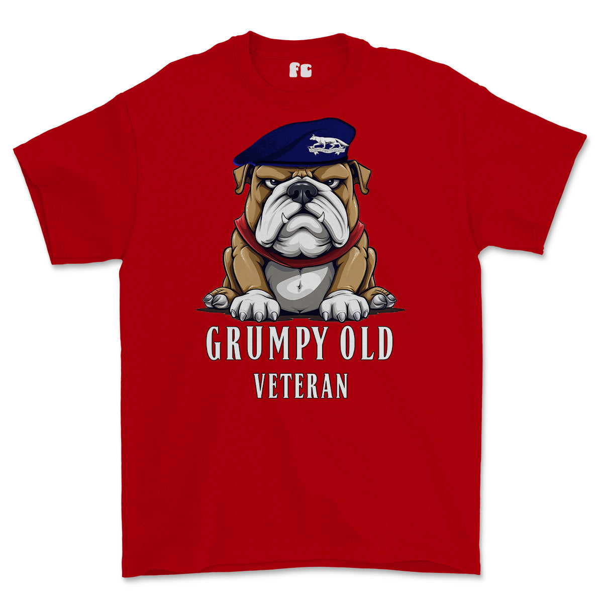 Grumpy Old Queens Own Yeomanry Veteran Printed T-Shirt - Red