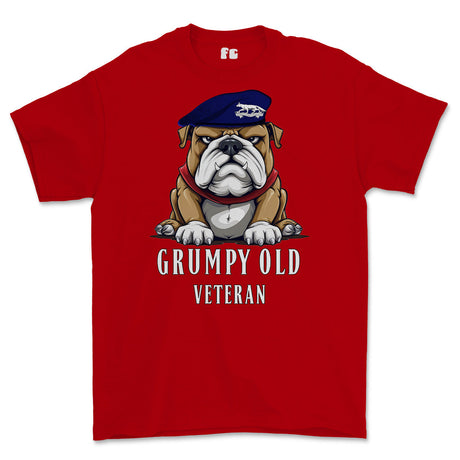 Grumpy Old Queens Own Yeomanry Veteran Printed T-Shirt - Red