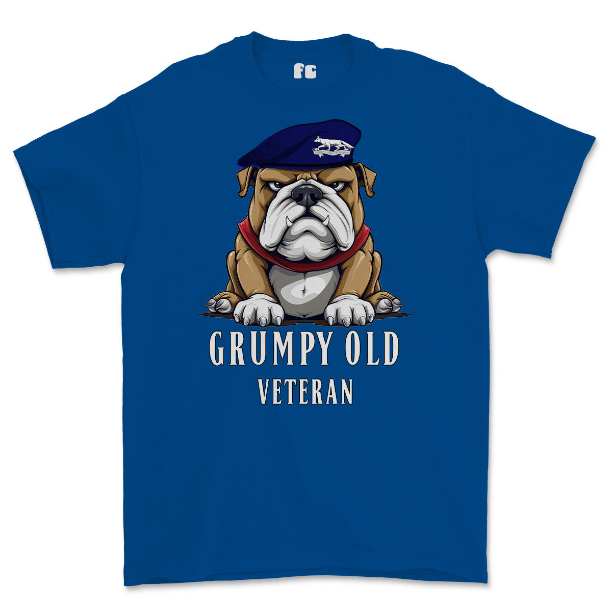 Grumpy Old Queens Own Yeomanry Veteran Printed T-Shirt - Royal Blue