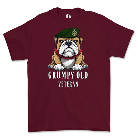 Grumpy Old Royal Green Jackets Veteran Printed T-Shirt - Maroon