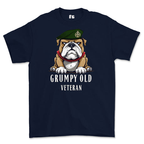 Grumpy Old Royal Green Jackets Veteran Printed T-Shirt - Navy Blue