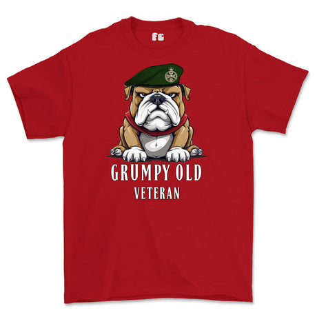 Grumpy Old Royal Green Jackets Veteran Printed T-Shirt - Red