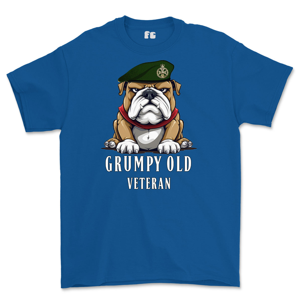 Grumpy Old Royal Green Jackets Veteran Printed T-Shirt - Royal Blue