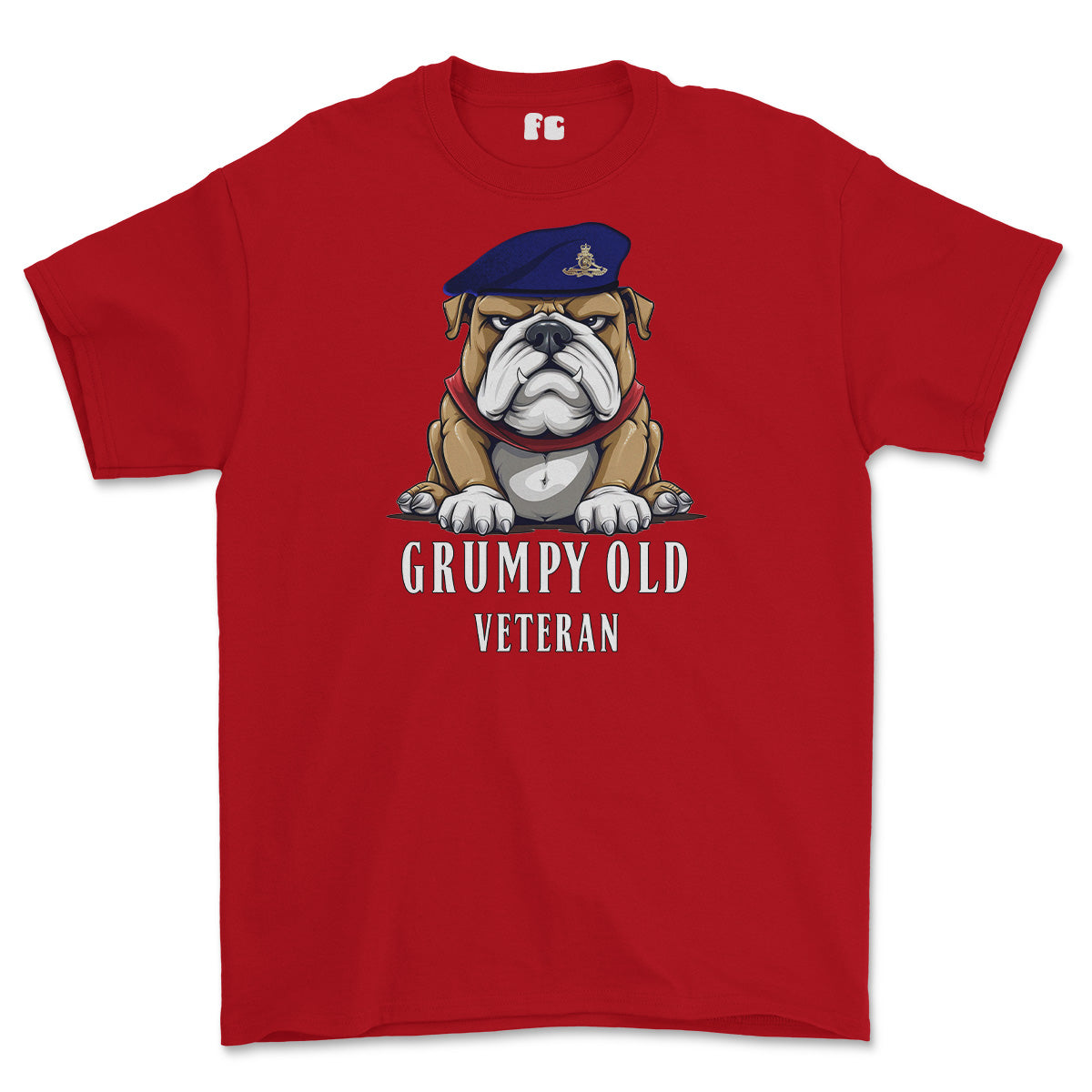 Grumpy Old Royal Artillery Veteran Printed T-Shirt - Red