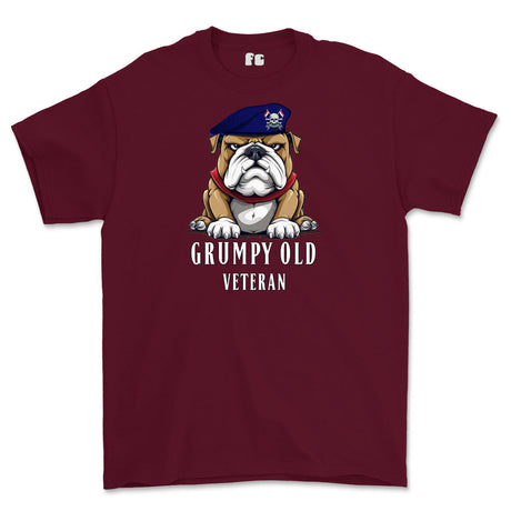 Grumpy Old Royal Lancer Veteran Printed T-Shirt - Maroon