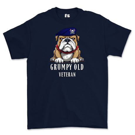 Grumpy Old Royal Lancer Veteran Printed T-Shirt - Navy Blue