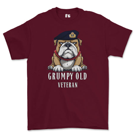 Grumpy Old Royal Navy Officer Printed T-Shirt - Maroon