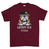 Grumpy Old Royal Navy Officer Printed T-Shirt - Maroon