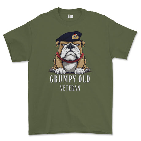 Grumpy Old Royal Navy Officer Printed T-Shirt - Olive Green