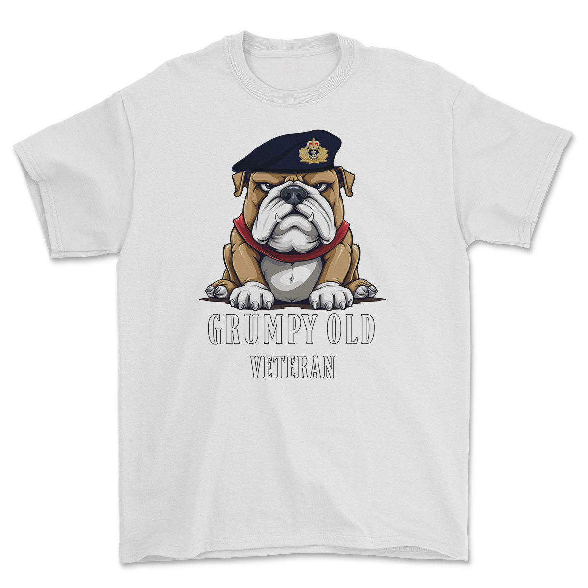Grumpy Old Royal Navy Officer Printed T-Shirt - White