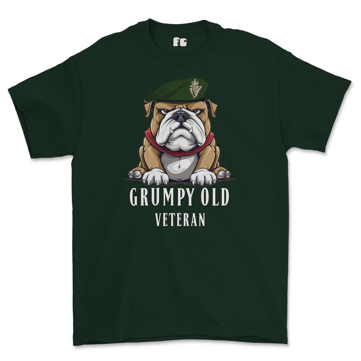 Grumpy Old UDR Veteran Printed T-Shirt - Forest Green