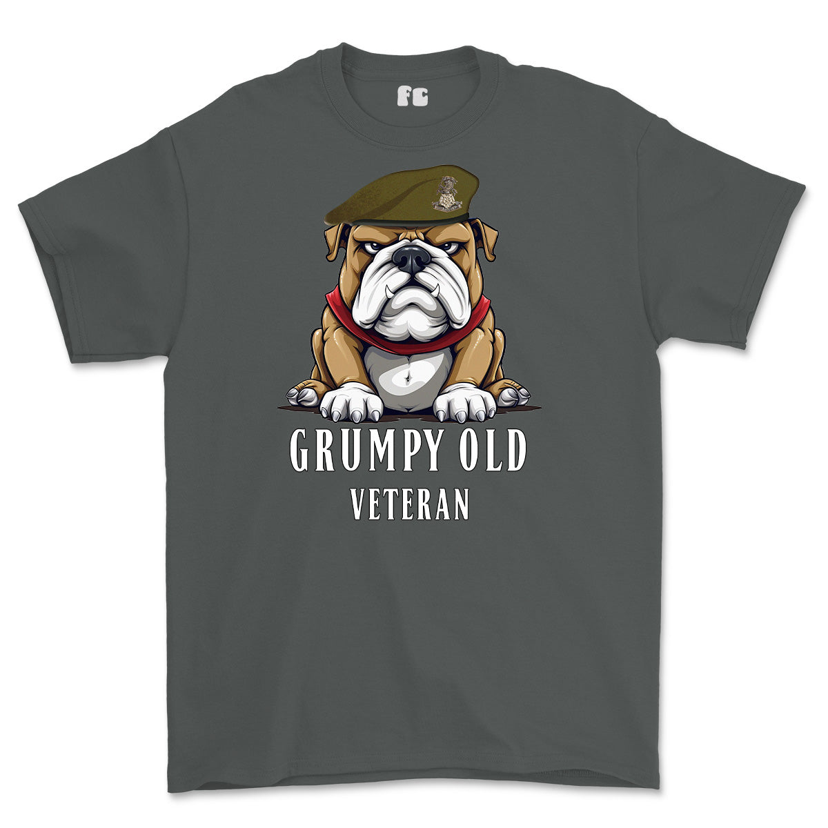 Grumpy Old Yorkshire Regiment Veteran Printed T-Shirt - Charcoal