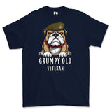 Grumpy Old Yorkshire Regiment Veteran Printed T-Shirt - Navy Blue