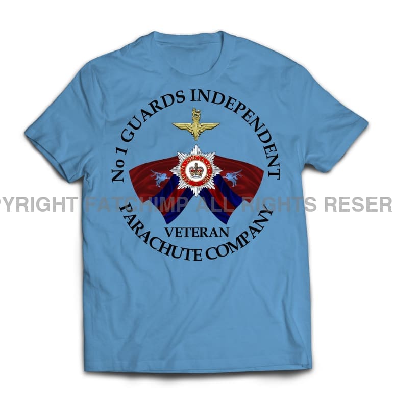Guards No 1 Independent Parachute Company Printed T-Shirt - Carolina Blue