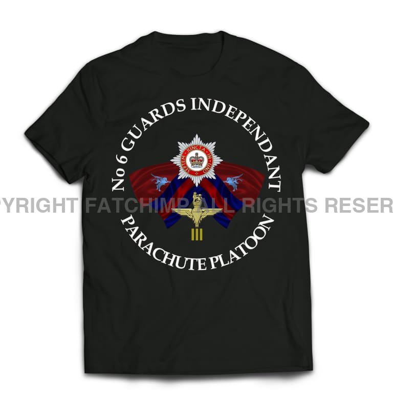 Guards No 6 Independent Parachute Platoon Printed T-Shirt - Black