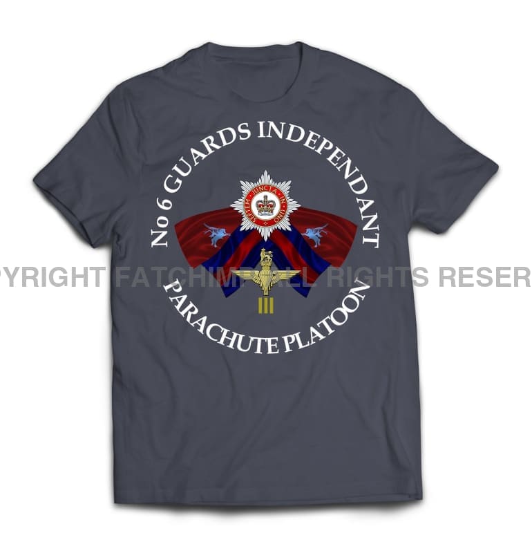 Guards No 6 Independent Parachute Platoon Printed T-Shirt - Charcoal