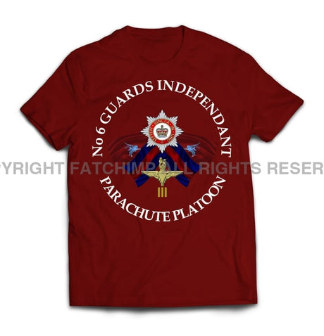 Guards No 6 Independent Parachute Platoon Printed T-Shirt - Maroon