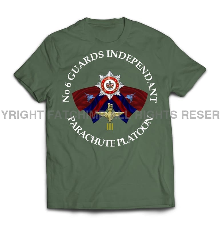 Guards No 6 Independent Parachute Platoon Printed T-Shirt - Military Green