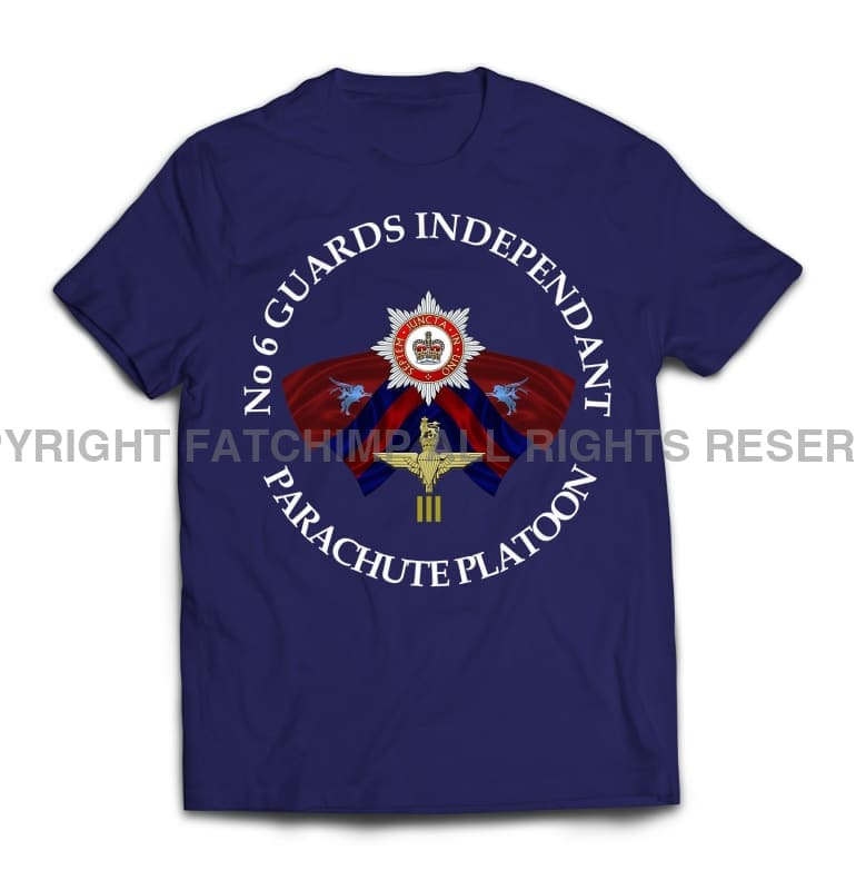 Guards No 6 Independent Parachute Platoon Printed T-Shirt - Navy Blue