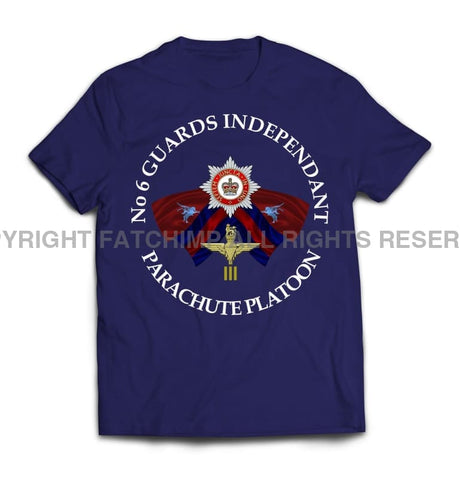 Guards No 6 Independent Parachute Platoon Printed T-Shirt - Navy Blue