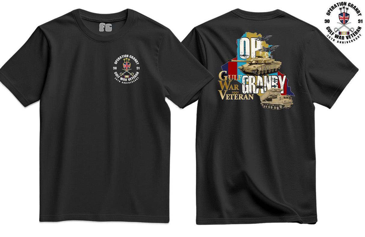 OP Granby Gulf War 35 Veteran Double Side Printed T-Shirt - Black
