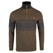 Jack Pyke Half Zip Contrast Sweatshirt in green from the front on white background