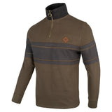 Jack Pyke Half Zip Contrast Sweatshirt in green from the front left on white background