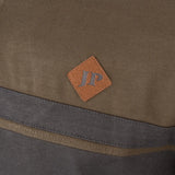 Jack Pyke Half Zip Contrast Sweatshirt in green close up of logo on chest