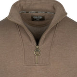 Jack Pyke Half Zip Sweatshirt in barley close up of zip with metal ring puller