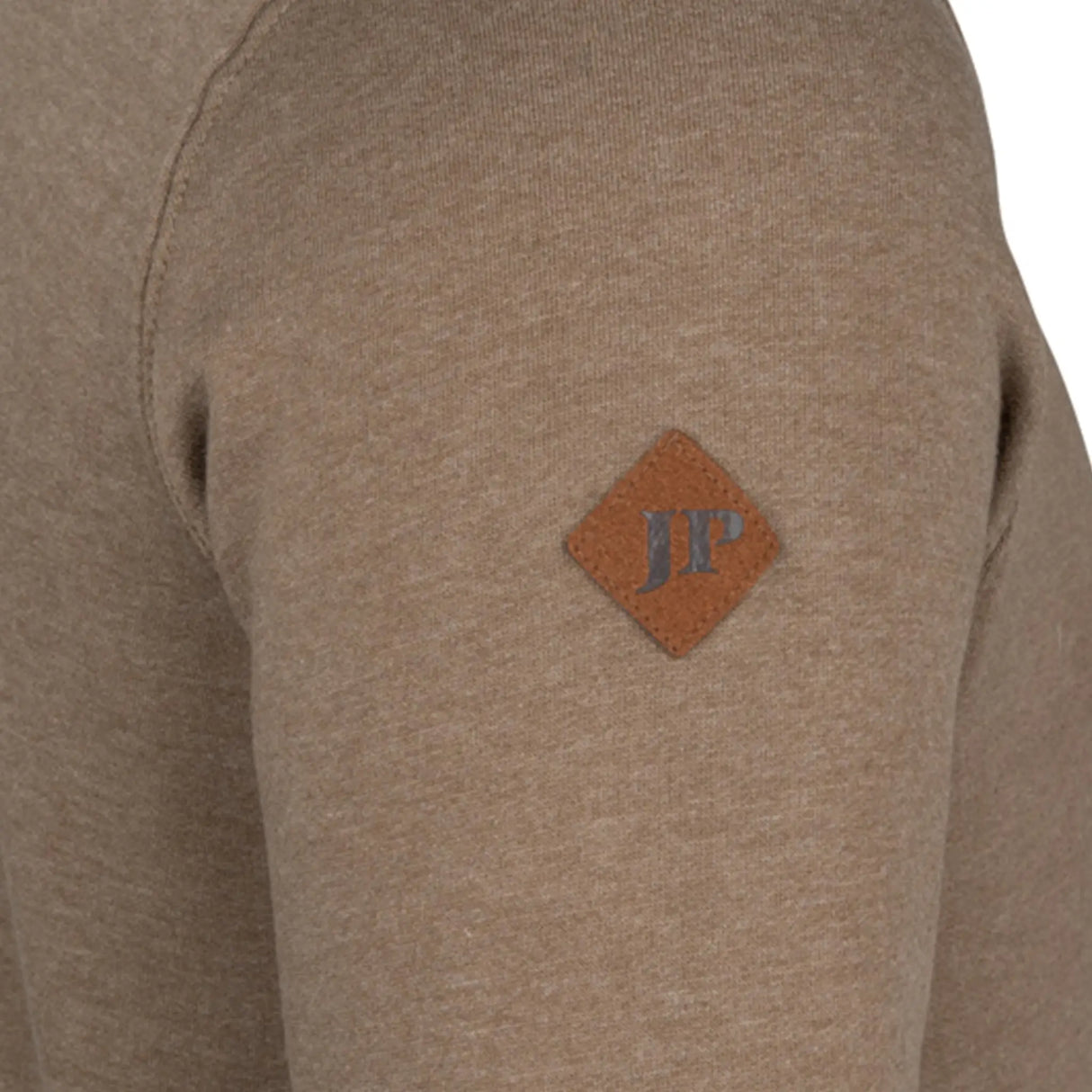 Jack Pyke Half Zip Sweatshirt in barley from the close up of logo on arm