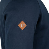 Jack Pyke Half Zip Sweatshirt in navy blue close up of logo on arm