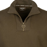 Jack Pyke Half Zip Sweatshirt in dark olive close up of zip metal ring puller