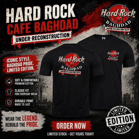 Hard Rock Cafe Baghdad Retro Double Print T-Shirt - Design