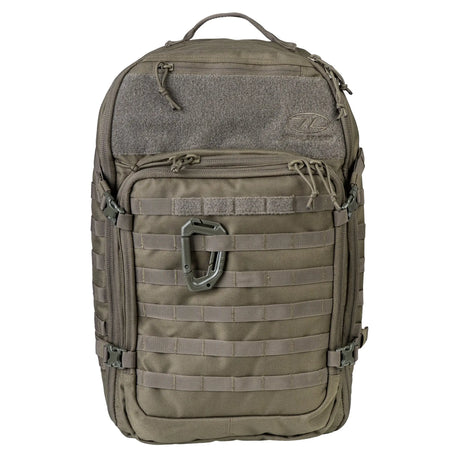 Highlander Harrier 45L MOLLE Rucksack in ranger green from the front on white background