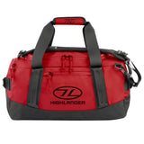 Highlander Hauler Waterproof Duffel Bag 30L in red from the front on white background