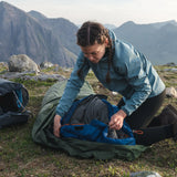 Highlander Hawk Waterproof Bivvy Bag being used outdoors - for camping