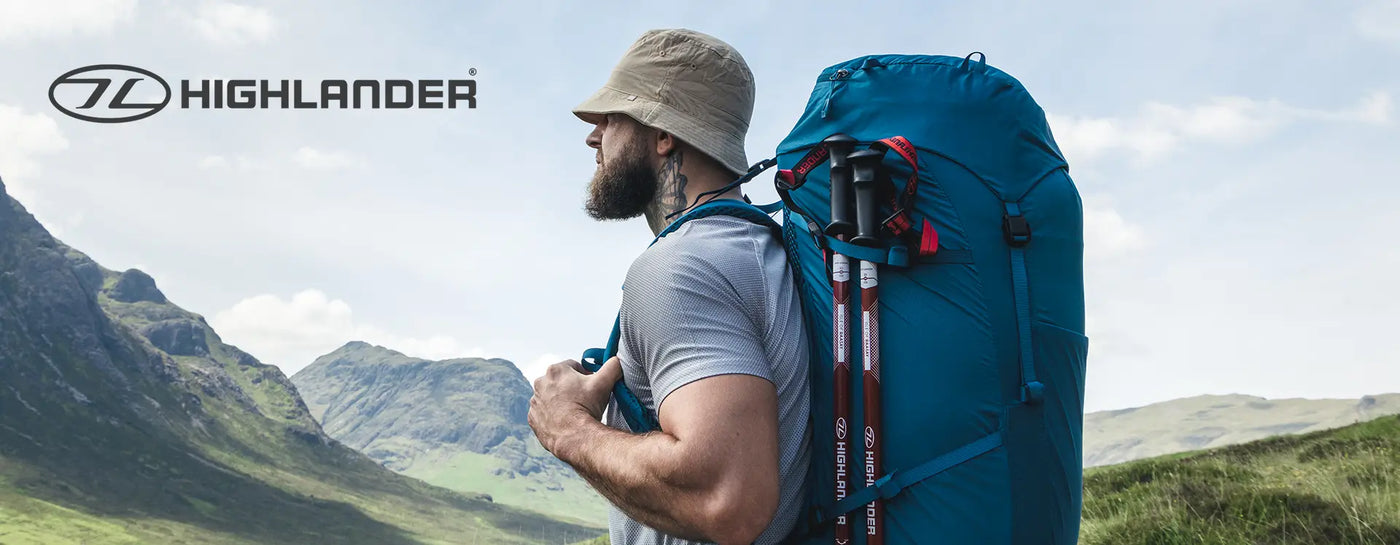 Highlander Rucksacks Compared - Man carrying a Highlander Rucksack in the outdoors in Scotland 