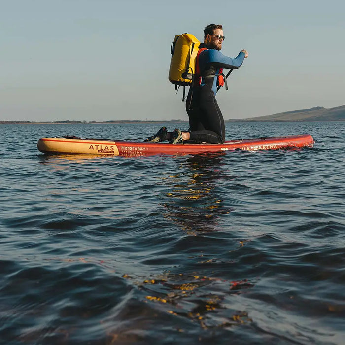 Highlander Troon Duffle Dry Bag Rucksack in yellow for paddle boarding, water sports, canoe, kayaking