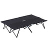 Outsunny Double Camping Cot Bed - Black assembled front view