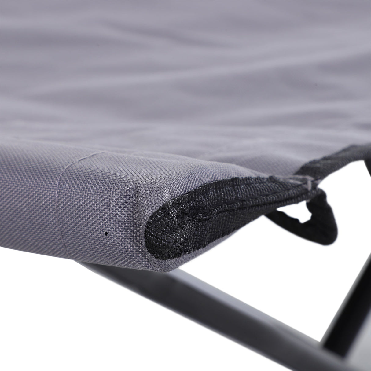Outsunny Double Camping Cot Bed - Grey fabric texture detail