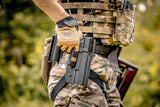 Kydex Customs Pro Series Glock Holster in black being worn on molle belt