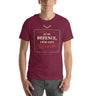In My Defence, I Was Left Unsupervised T-Shirt in Maroon, worn by a model, front view