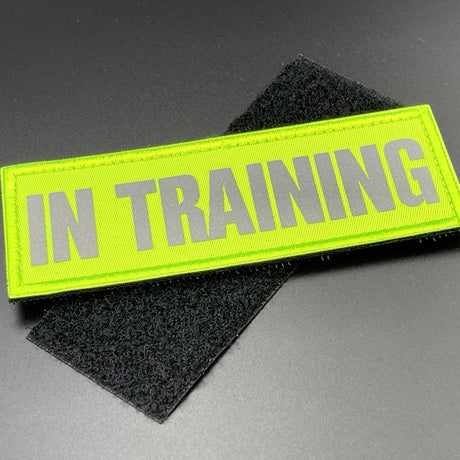 In Training Dog Harness Patch, Hi Vis Yellow, Hook & Loop | Task Outdoor