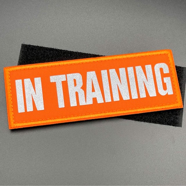 In Training Dog Harness Patch, Hi Vis Orange, Hook & Loop | Task Outdoor