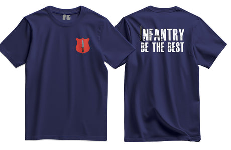 Infantry Be The Best Double Print T-Shirt - Navy Blue